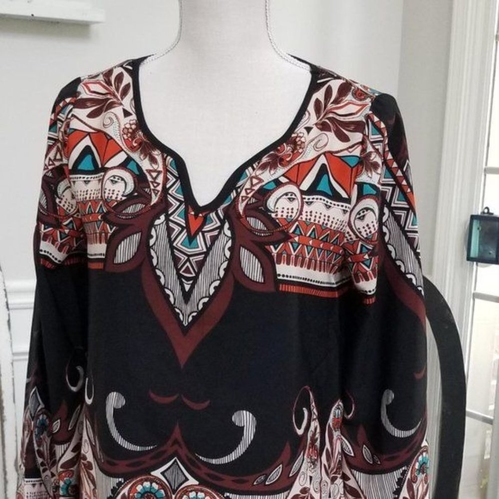 fab'rik Multicolor Long Sleeve Top Size Small